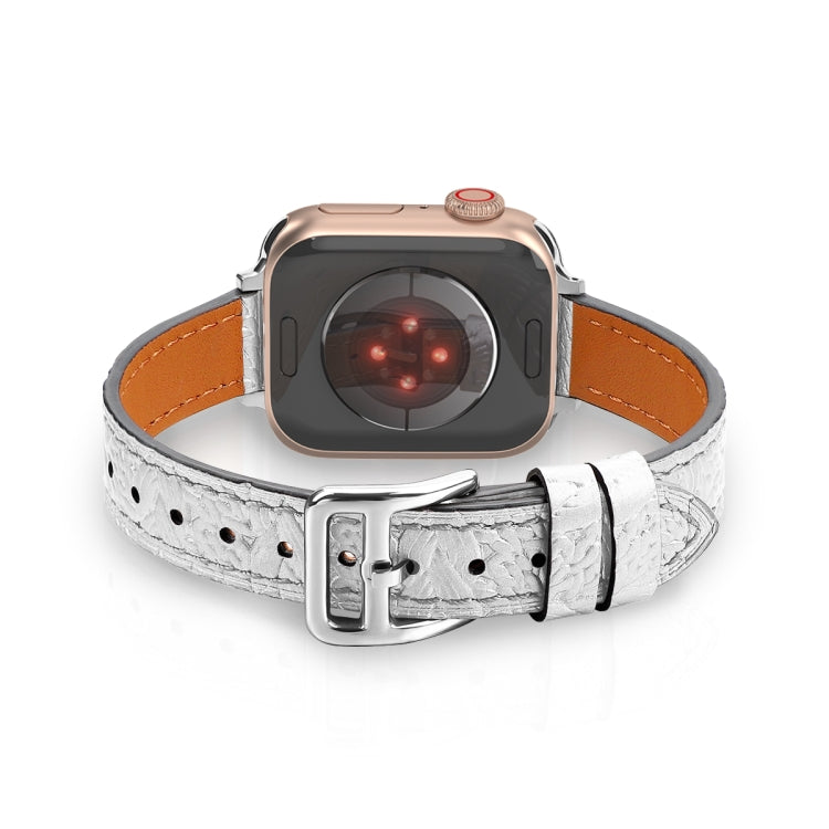 Twist Braided Leather Watch Band For Apple Watch Series 9&8&7 41mm / SE 3&SE 2&6&SE&5&4 40mm / 3&2&1 38mm(Silver) by bashfashion