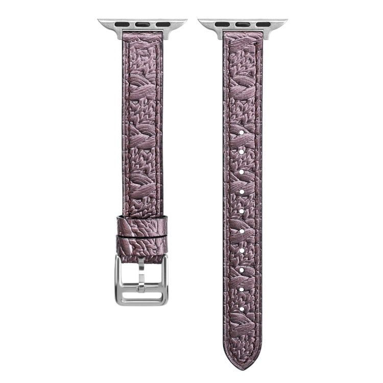 Twist Braided Leather Watch Band For Apple Watch Series 9&8&7 41mm / SE 3&SE 2&6&SE&5&4 40mm / 3&2&1 38mm(Purple) by bashfashion
