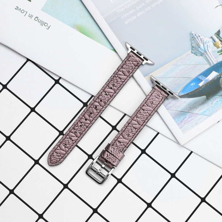 Twist Braided Leather Watch Band For Apple Watch Series 9&8&7 41mm / SE 3&SE 2&6&SE&5&4 40mm / 3&2&1 38mm(Purple) by bashfashion