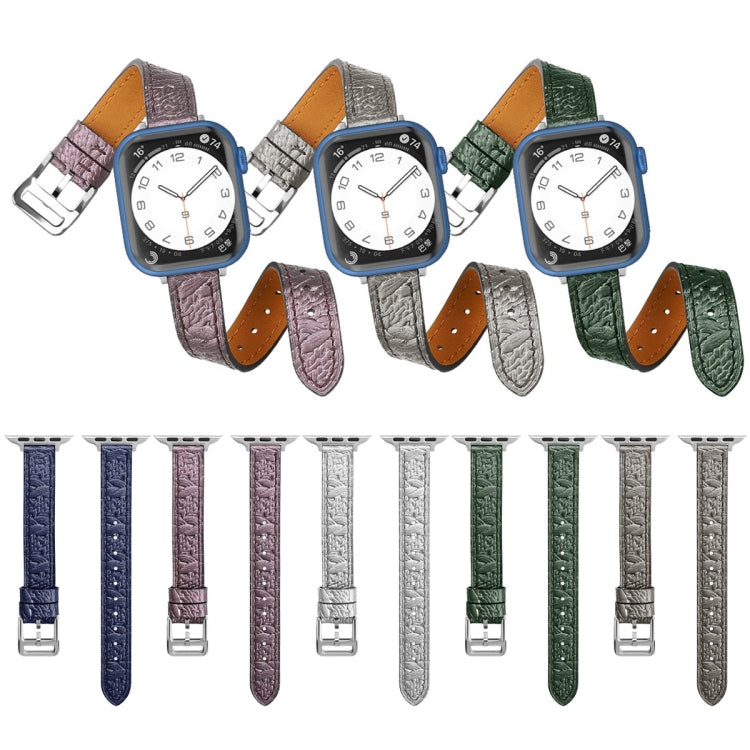 Twist Braided Leather Watch Band For Apple Watch Series 9&8&7 41mm / SE 3&SE 2&6&SE&5&4 40mm / 3&2&1 38mm(Blue) by bashfashion