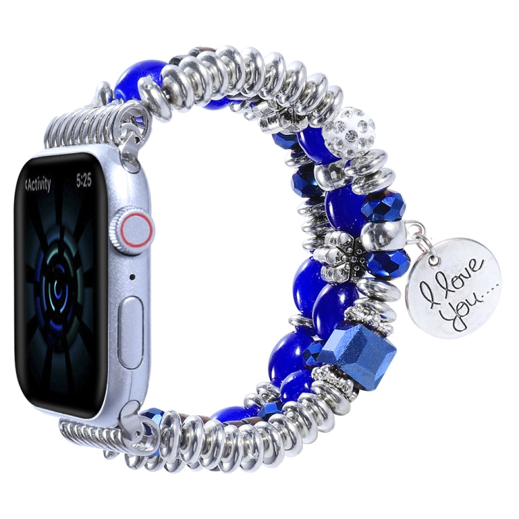 Tassel Beaded Watch Band For Apple Watch Series 9&8&7 41mm / SE 3&SE 2&6&SE&5&4 40mm / 3&2&1 38mm(Royal Blue) by bashfashion