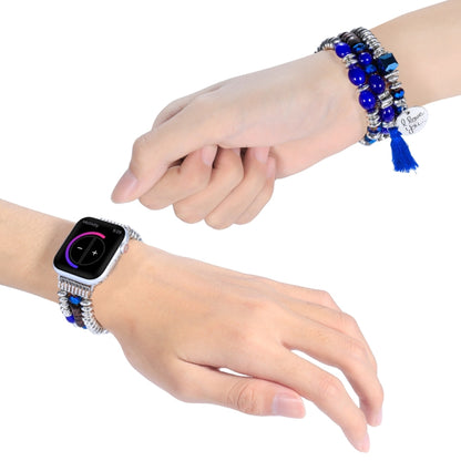 Tassel Beaded Watch Band For Apple Watch Series 9&8&7 41mm / SE 3&SE 2&6&SE&5&4 40mm / 3&2&1 38mm(Royal Blue) by bashfashion