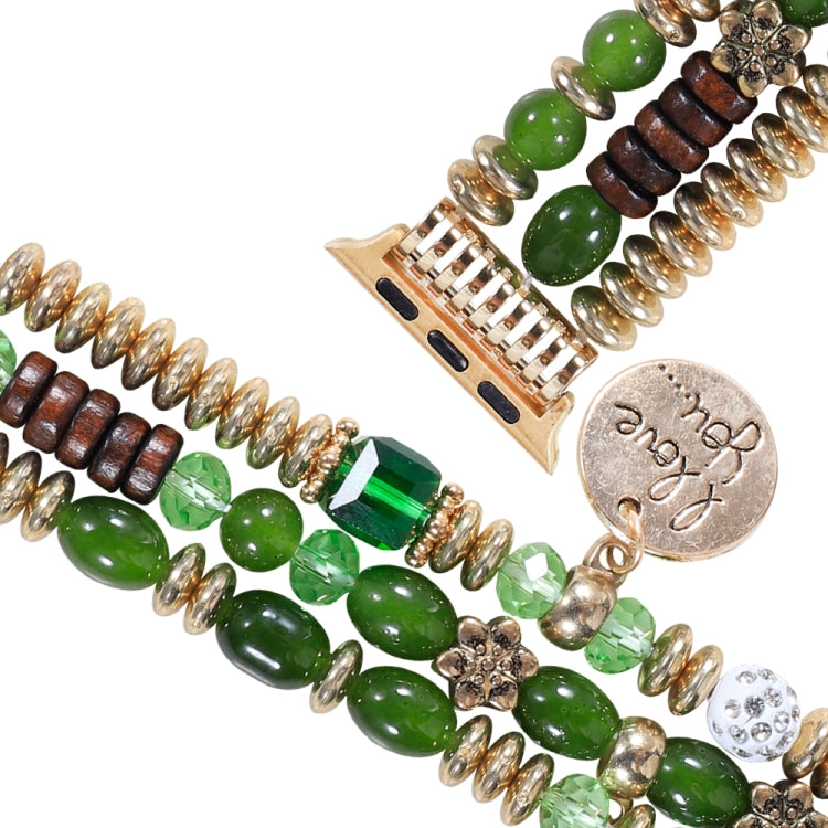 Tassel Beaded Watch Band For Apple Watch Series 9&8&7 41mm / SE 3&SE 2&6&SE&5&4 40mm / 3&2&1 38mm(Green) by bashfashion