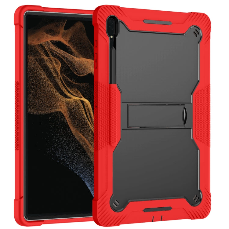 For Samsung Galaxy Tab S9 Ultra / S8 Ultra Silicone + PC Shockproof Protective Tablet Case(Red + Black) by bashfashion