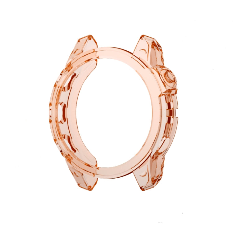 For Garmin Fenix 7 TPU Half-pack Candy Color Watch Case(Transparent Orange) by bashfashion