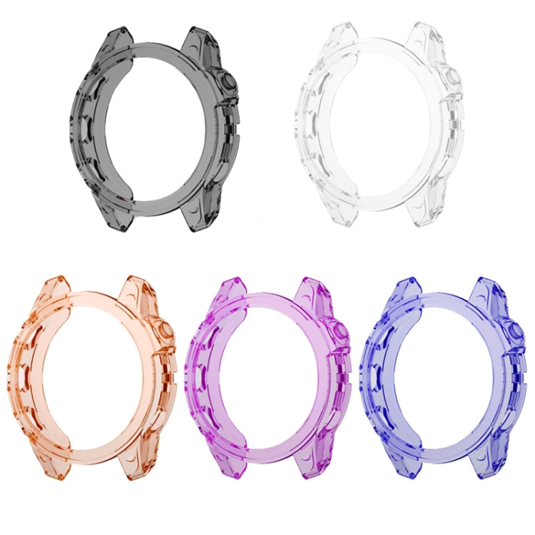 For Garmin Fenix 7 TPU Half-pack Candy Color Watch Case(Transparent Orange) by bashfashion