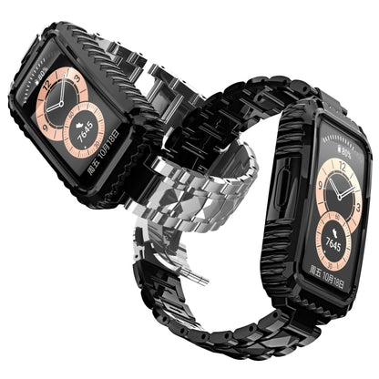 For Huawei Band 6 / Honor Band 6 Stainless Steel Watch Band(Black) by bashfashion
