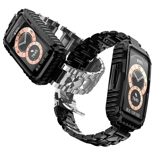 For Huawei Band 6 / Honor Band 6 Stainless Steel Watch Band(Black) by bashfashion