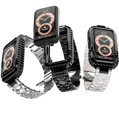 For Huawei Band 6 / Honor Band 6 Stainless Steel Watch Band(Black) by bashfashion