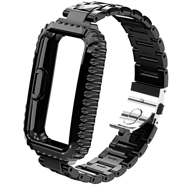For Huawei Band 6 / Honor Band 6 Stainless Steel Watch Band(Black) by bashfashion