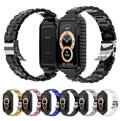 For Huawei Band 6 / Honor Band 6 Stainless Steel Watch Band(Black) by bashfashion