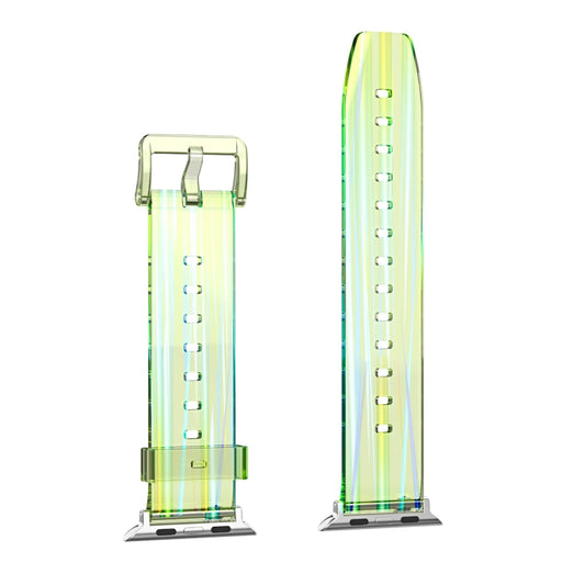 Aurora Transparent Silicone Watch Band For Apple Watch Series 9&8&7 41mm / SE 3&SE 2&6&SE&5&4 40mm / 3&2&1 38mm(Green) by bashfashion