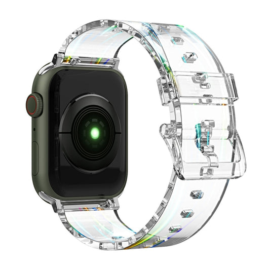 Aurora Transparent Silicone Watch Band For Apple Watch Ultra 49mm&Watch Ultra 2 49mm / Series 9&8&7 45mm / SE 3&SE 2&6&SE&5&4 44mm / 3&2&1 42mm(Transparent) by bashfashion