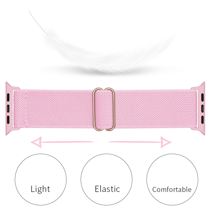 Polyester Nylon Watch Band For Apple Watch Ultra 49mm&Watch Ultra 2 49mm / Series 9&8&7 45mm / SE 3&SE 2&6&SE&5&4 44mm / 3&2&1 42mm(Pink) by bashfashion