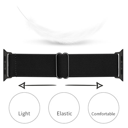 Polyester Nylon Watch Band For Apple Watch Ultra 49mm&Watch Ultra 2 49mm / Series 9&8&7 45mm / SE 3&SE 2&6&SE&5&4 44mm / 3&2&1 42mm(Black) by bashfashion