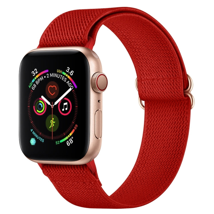 Polyester Nylon Watch Band For Apple Watch Ultra 49mm&Watch Ultra 2 49mm / Series 9&8&7 45mm / SE 3&SE 2&6&SE&5&4 44mm / 3&2&1 42mm(Red) by bashfashion