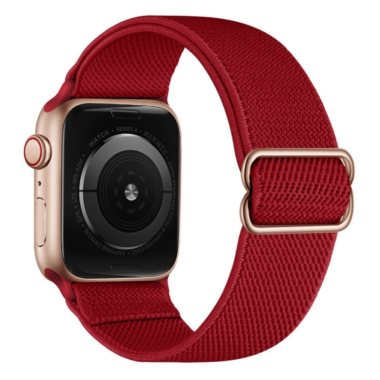 Polyester Nylon Watch Band For Apple Watch Ultra 49mm&Watch Ultra 2 49mm / Series 9&8&7 45mm / SE 3&SE 2&6&SE&5&4 44mm / 3&2&1 42mm(Wine Red) by bashfashion