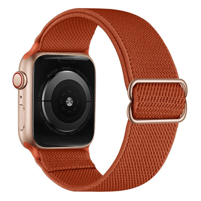 Polyester Nylon Watch Band For Apple Watch Ultra 49mm&Watch Ultra 2 49mm / Series 9&8&7 45mm / SE 3&SE 2&6&SE&5&4 44mm / 3&2&1 42mm(Orange Red) by bashfashion