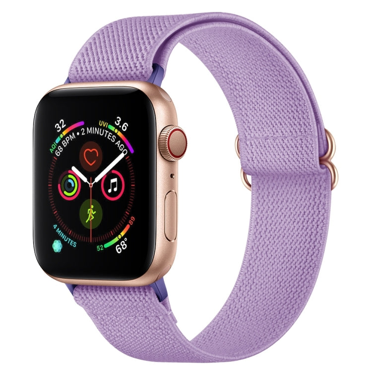 Polyester Nylon Watch Band For Apple Watch Ultra 49mm&Watch Ultra 2 49mm / Series 9&8&7 45mm / SE 3&SE 2&6&SE&5&4 44mm / 3&2&1 42mm(Light Purple) by bashfashion