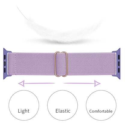 Polyester Nylon Watch Band For Apple Watch Ultra 49mm&Watch Ultra 2 49mm / Series 9&8&7 45mm / SE 3&SE 2&6&SE&5&4 44mm / 3&2&1 42mm(Light Purple) by bashfashion