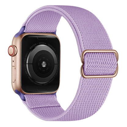 Polyester Nylon Watch Band For Apple Watch Ultra 49mm&Watch Ultra 2 49mm / Series 9&8&7 45mm / SE 3&SE 2&6&SE&5&4 44mm / 3&2&1 42mm(Light Purple) by bashfashion