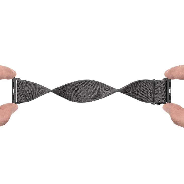 Polyester Nylon Watch Band For Apple Watch Ultra 49mm&Watch Ultra 2 49mm / Series 9&8&7 45mm / SE 3&SE 2&6&SE&5&4 44mm / 3&2&1 42mm(Dark Grey) by bashfashion