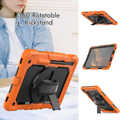 For Samsung Galaxy Tab S8 11 inch SM-X700 Silicone + PC Tablet Case(Orange+Black) by bashfashion
