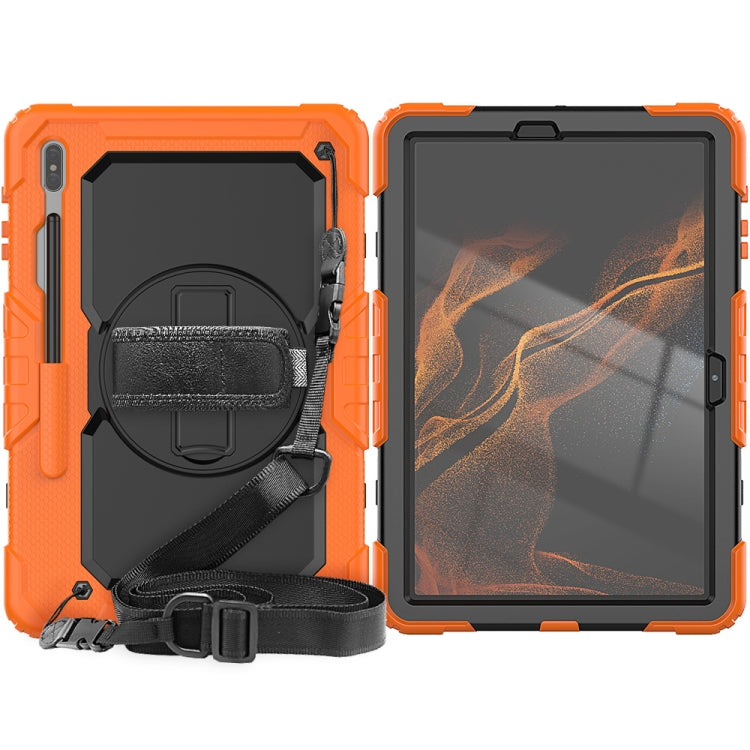 For Samsung Galaxy Tab S8+ 12.4 inch SM-X800 Silicone + PC Tablet Case(Orange+Black) by bashfashion