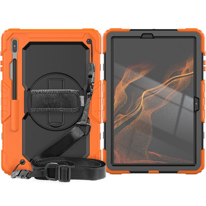 For Samsung Galaxy Tab S8+ 12.4 inch SM-X800 Silicone + PC Tablet Case(Orange+Black) by bashfashion