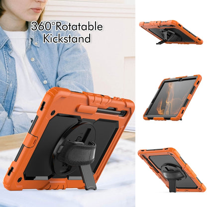 For Samsung Galaxy Tab S8+ 12.4 inch SM-X800 Silicone + PC Tablet Case(Orange+Black) by bashfashion
