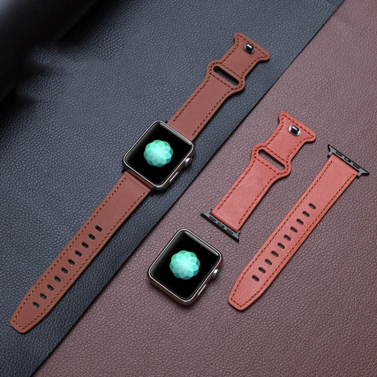 Butterfly Buckle Cowhide Leather Watch Band For Apple Watch Ultra 49mm&Watch Ultra 2 49mm / Series 9&8&7 45mm / SE 3&SE 2&6&SE&5&4 44mm / 3&2&1 42mm(Grass Green) by bashfashion