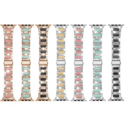 22mm Metal Opal Watch Band For Apple Watch Series 9&8&7 41mm / SE 3&SE 2&6&SE&5&4 40mm / 3&2&1 38mm(Rose Gold+Yellow) by bashfashion