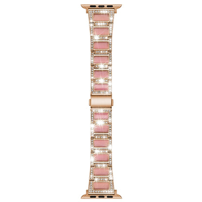 22mm Metal Opal Watch Band For Apple Watch Ultra 49mm&Watch Ultra 2 49mm / Series 9&8&7 45mm / SE 3&SE 2&6&SE&5&4 44mm / 3&2&1 42mm(Rose Gold+Pink) by bashfashion