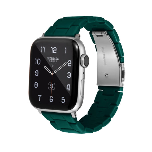 Candy Color Three-Bead Watch Band For Apple Watch Series 9&8&7 41mm / SE 3&SE 2&6&SE&5&4 40mm / 3&2&1 38mm(Dark Green) by bashfashion