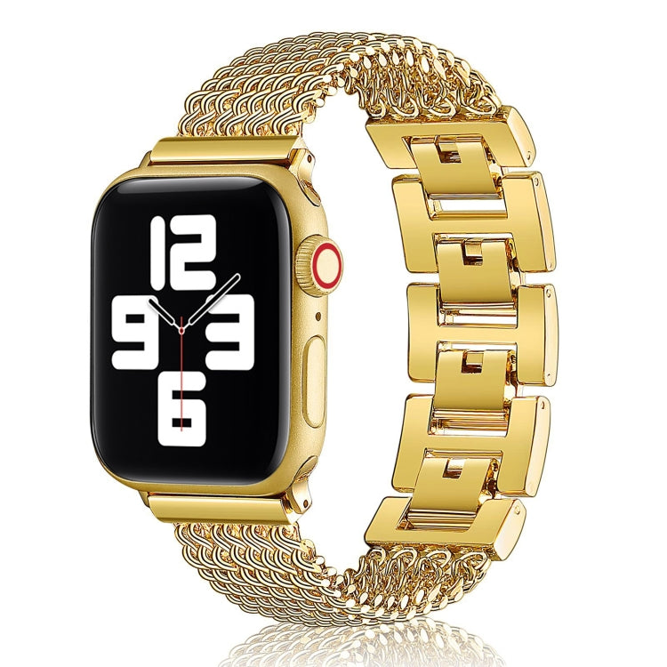 Thin Chain Steel Watch Band For Apple Watch Series 9&8&7 41mm / SE 3&SE 2&6&SE&5&4 40mm / 3&2&1 38mm(Gold) by bashfashion