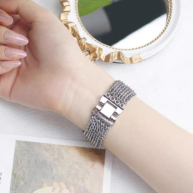 Thin Chain Steel Watch Band For Apple Watch Series 9&8&7 41mm / SE 3&SE 2&6&SE&5&4 40mm / 3&2&1 38mm(Rose Gold) by bashfashion