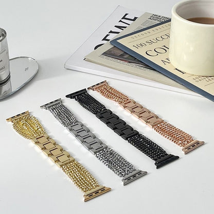Thin Chain Steel Watch Band For Apple Watch Series 9&8&7 41mm / SE 3&SE 2&6&SE&5&4 40mm / 3&2&1 38mm(Silver) by bashfashion