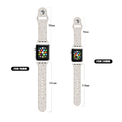 Dog Paw Embossing Silicone Watch Band For Apple Watch Ultra 49mm&Watch Ultra 2 49mm / Series 9&8&7 45mm / SE 3&SE 2&6&SE&5&4 44mm / 3&2&1 42mm(Cocoa) by bashfashion