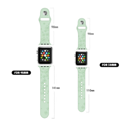 Four-leaf Clover Embossing Silicone Watch Band For Apple Watch Series 9&8&7 41mm / SE 3&SE 2&6&SE&5&4 40mm / 3&2&1 38mm(Light Yellow) by bashfashion