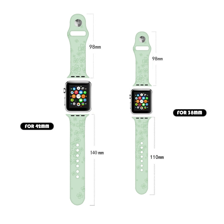 Four-leaf Clover Embossing Silicone Watch Band For Apple Watch Ultra 49mm&Watch Ultra 2 49mm / Series 9&8&7 45mm / SE 3&SE 2&6&SE&5&4 44mm / 3&2&1 42mm(Pink Sand) by bashfashion