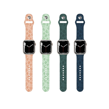 Cactus Embossing Silicone Watch Band For Apple Watch Ultra 49mm&Watch Ultra 2 49mm / Series 9&8&7 45mm / SE 3&SE 2&6&SE&5&4 44mm / 3&2&1 42mm(Dark Blue) by bashfashion