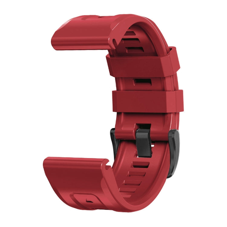 For Garmin Fenix 7 / 6 Pro / 5 Plus 22mm Black Buckle Silicone Watch Band(Dark Red) by bashfashion
