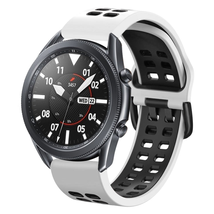 For Huawei Watch GT Runner Double Row Silicone Watch Band(White Black) by bashfashion