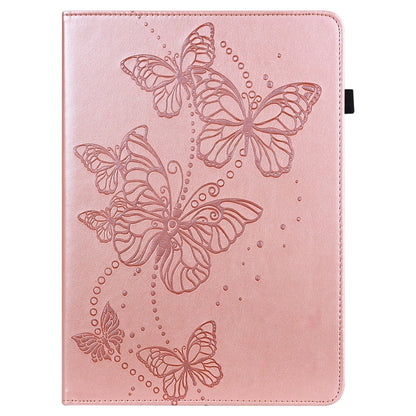 For Samsung Galaxy Tab A8 10.5 2021 Embossed Butterfly Pattern Leather Tablet Case(Pink) by bashfashion