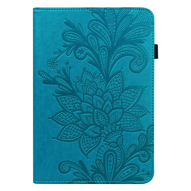 Lace Flower Embossing Pattern Leather Tablet Case For Samsung Galaxy Tab S8(Blue) by bashfashion