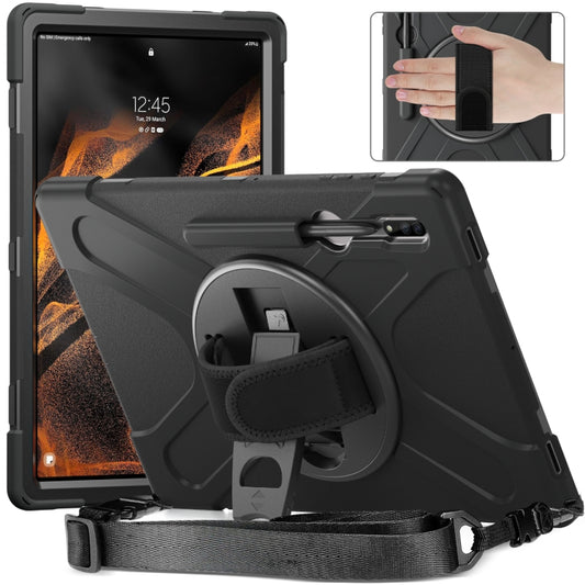 For Samsung Galaxy Tab S8 Ultra X900 Silicone + PC Tablet Protective Case(Black) by bashfashion