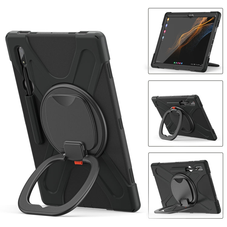 For Samsung Galaxy Tab S8 Ultra X900 Silicone + PC Tablet Protective Case(Black) by bashfashion
