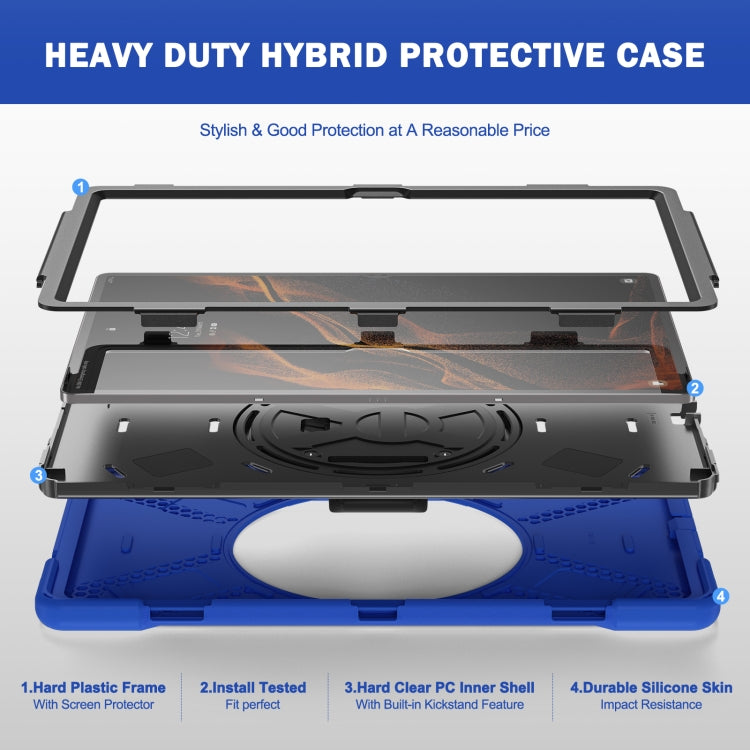 For Samsung Galaxy Tab S8 Ultra Silicone + PC Tablet Case(Blue) by bashfashion