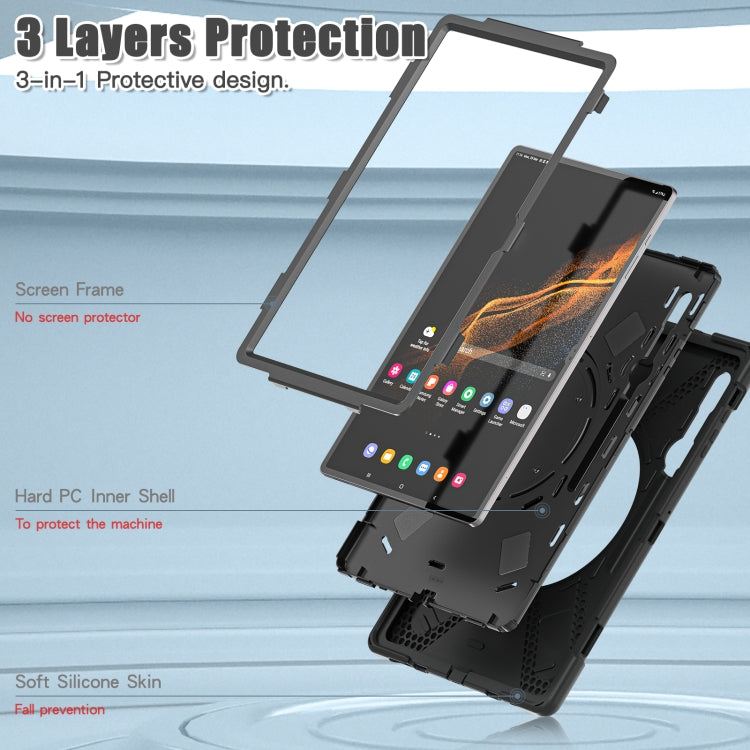 For Samsung Galaxy Tab S8 Ultra Silicone + PC Tablet Case(Black) by bashfashion