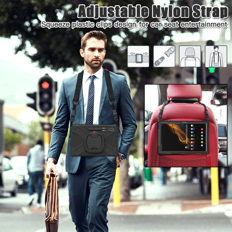 For Samsung Galaxy Tab S8 Ultra Silicone + PC Tablet Case(Black) by bashfashion